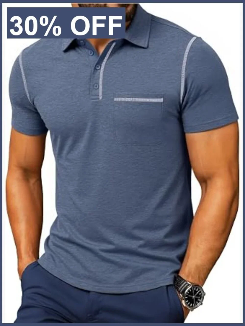 Mens Polo Shirts Short Sleeve Casual Cotton Golf Tee Button Down